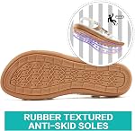 Femmes Sandales plates Confort Chaussures de marche Casual Beach Chaussures Dressy Summer Jeweled Bohemian Appartements pour femme