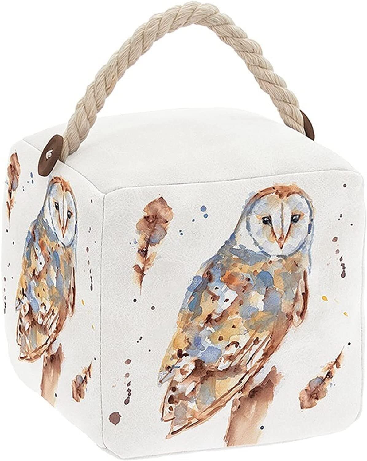 Tamersgifts Owl Doorstop Cube Assorted Doorstop Door Stop Stopper Filled Heavy Doorstop Faux Leather Novelty Wedge (Owl Doorstop Cube)