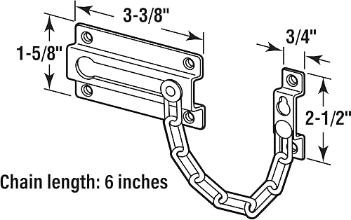 Miniatura 2 de Defender Security U 9852 - Protector de puerta de cadena acero estampado con cadena de acero acabado pintado blanco