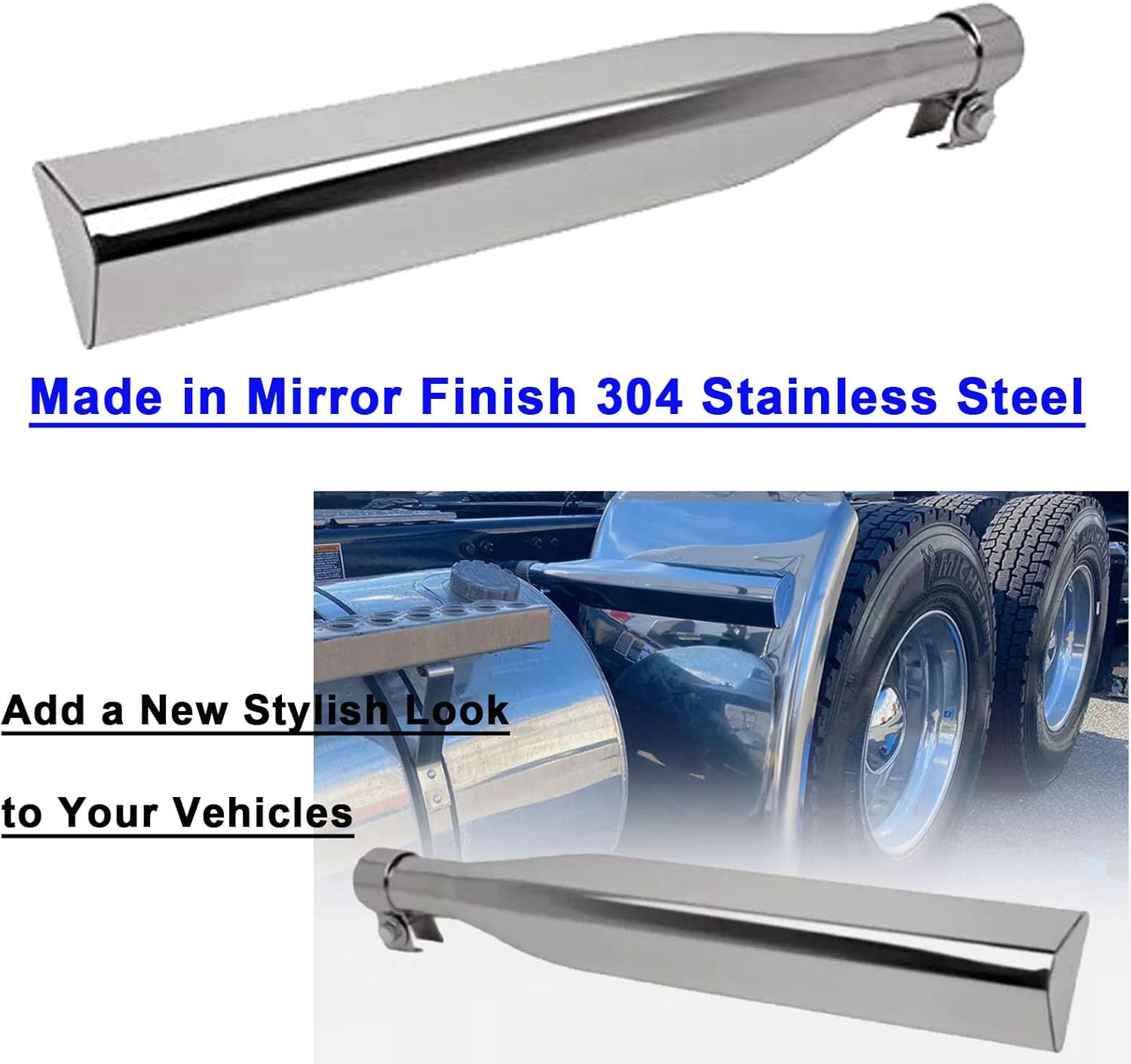 BST BSSP Triangle 304 Stainless Steel Quarter Fender Bracket W/Mounting Kit for Peterbilt Kenworth Freightliner,For Quarter, Single Axle, Half Tandem, And Full Tandem Fenders