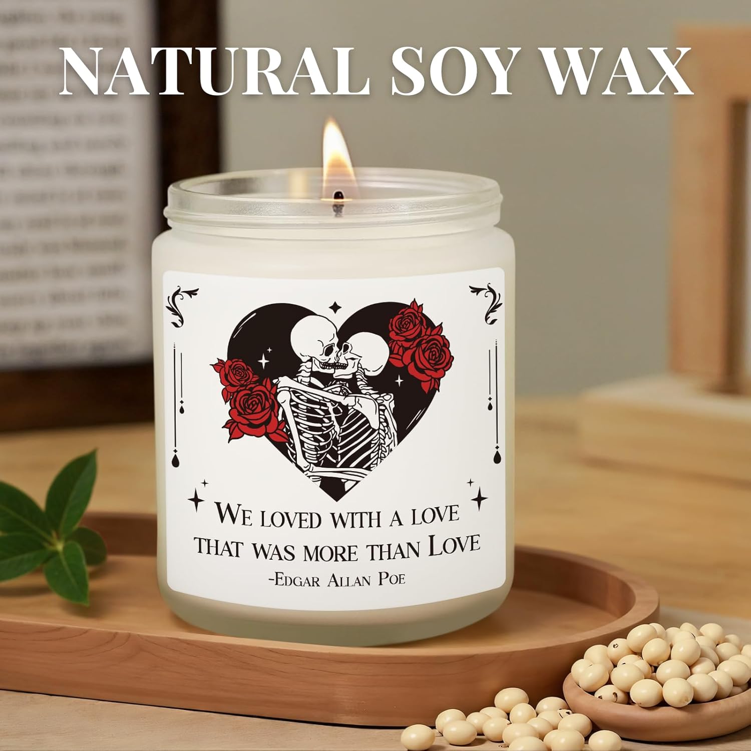 Valentines Day Gifts for Him Her, Anniversary Gothic Candle for Women Men, Birthday Gifts for Boyfriend Girlfriend, Christmas, Bridal Shower, I Love You Gift for Couple, Wife, Husband - Lavender - Image 5