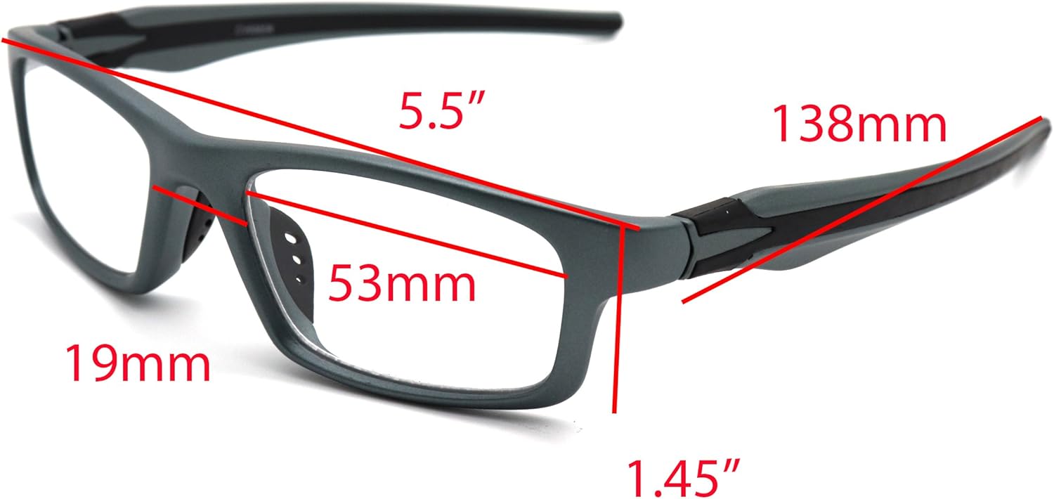 ColorViper Sports Double Injection Readers Flexie Reading Glasses (MATTE GUNMETAL BLACK, 1.50)