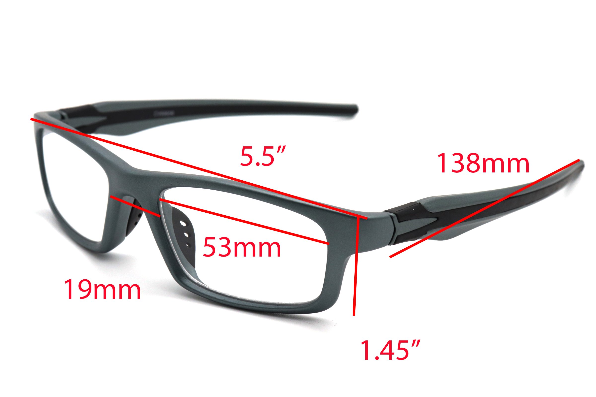 ColorViper Sports Double Injection Readers Flexie Reading Glasses (MATTE GUNMETAL BLACK, 2.75)