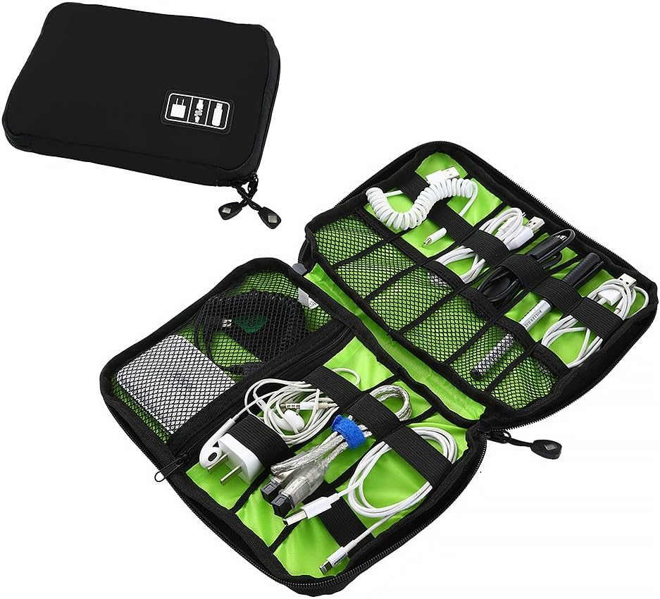 Travel Cable Organizer Electronics Accessories Organizer Bags (Black)