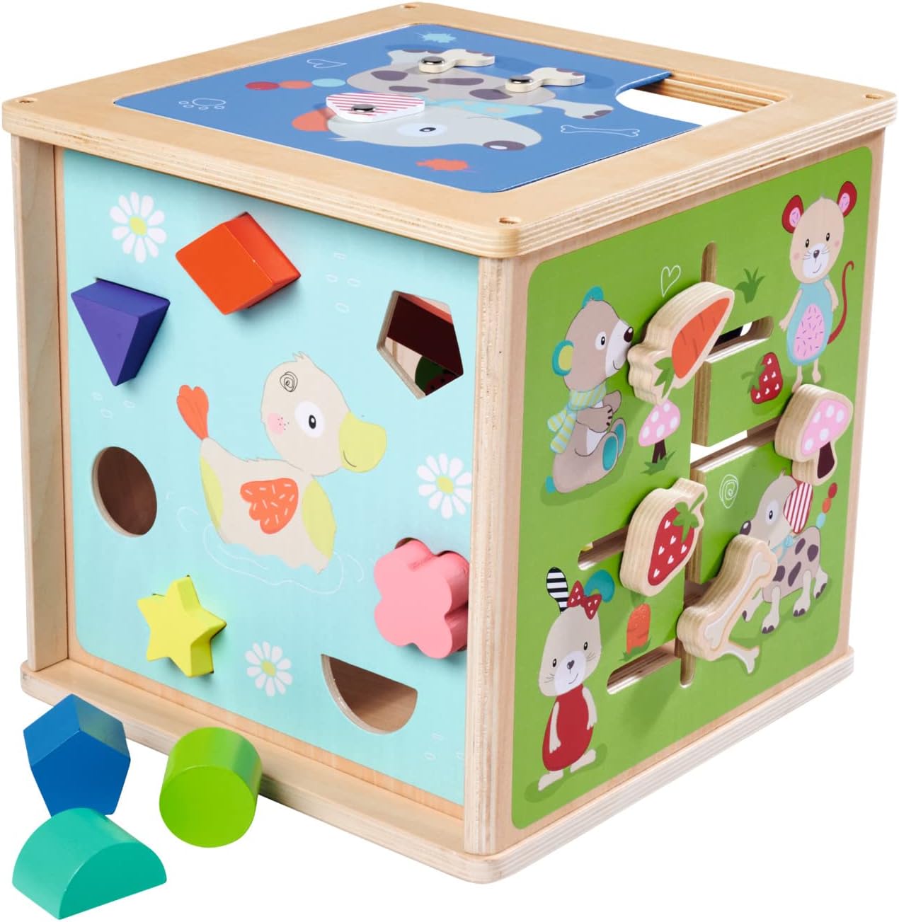 Eichhorn - Large Play Centre with Marble Run Including Twist and Plug Function, 15-Piece Set, 24 x 24 x 24 cm, 100% FSC Certified Linden Plywood, from 1 Year