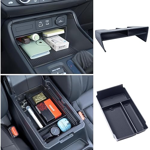 PIMCAR 2PCS Center Console Organizer and Armrest Tray for Honda CRV 2026 2025 2024 2023 CR-V Hybrid Accessories ABS Plastic Material Insert Divider Storage Box