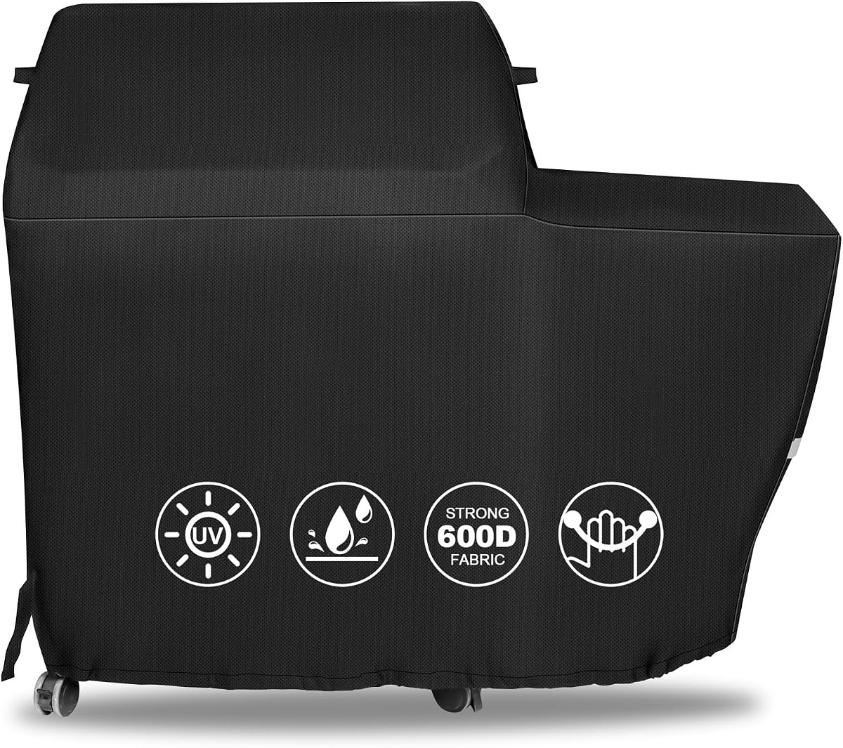 Grill Cover for Traeger Woodridge Electric Wood Pellet Smoker Grill | 600D Heavy Duty Waterproof BBQ Cover for Traeger Grills BAC761 TFB86MLH Full-Length All Weather Grill Cover Accessory