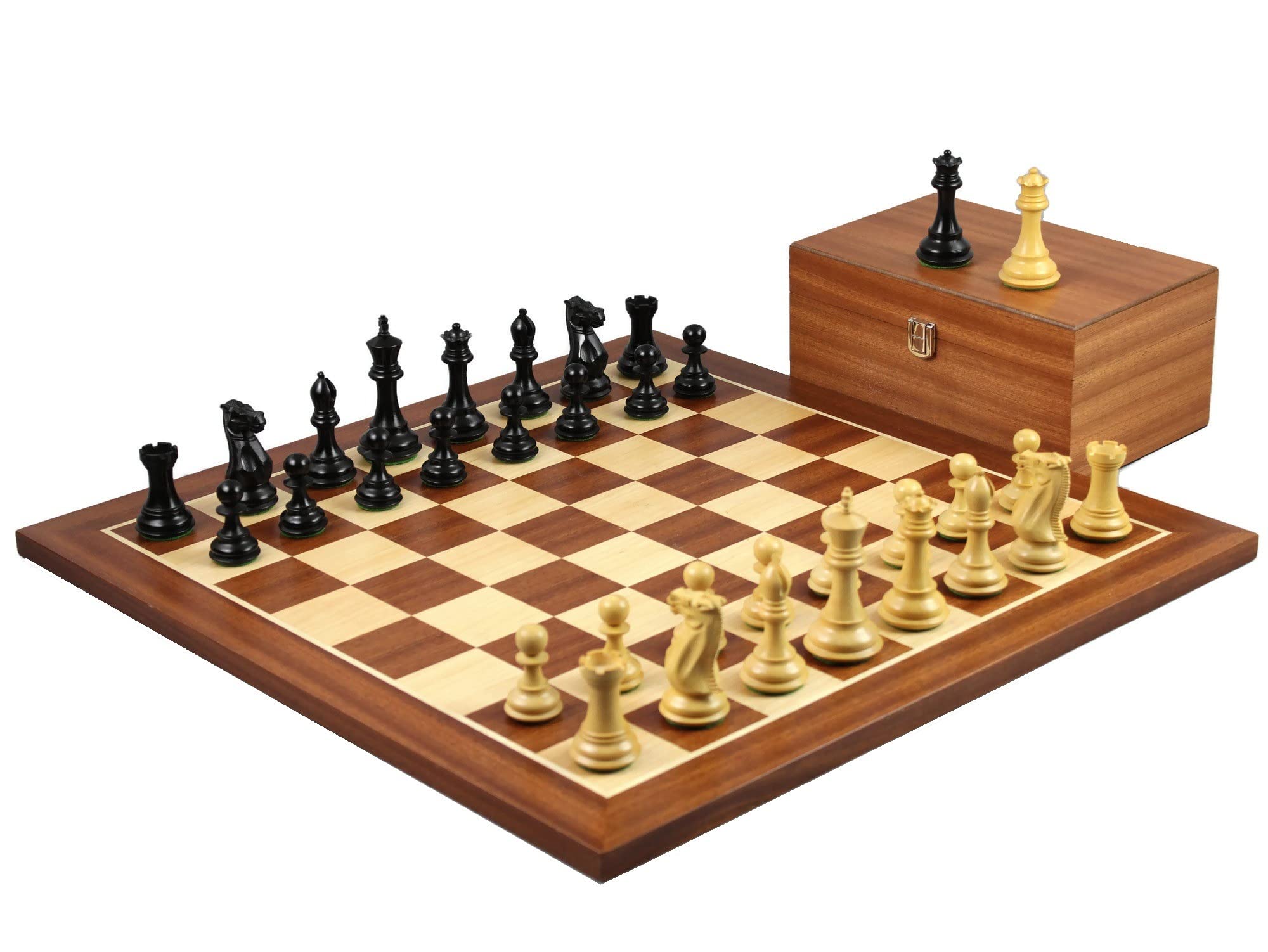 Set di scacchi in legno in mogano da 20 pollici ponderato ebano professionale Staunton pezzi da 3,75 pollici