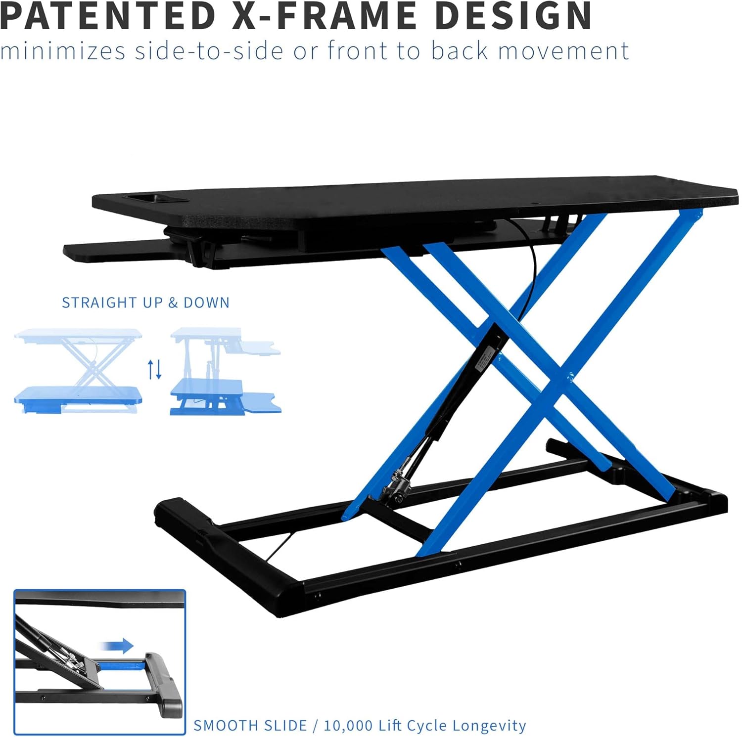 VIVO Extra Wide Corner Height Adjustable 38 inch Stand up Desk Converter, Sit Stand Tabletop Dual Monitor and Laptop Riser Workstation, Black, DESK-V000KL : Office Products