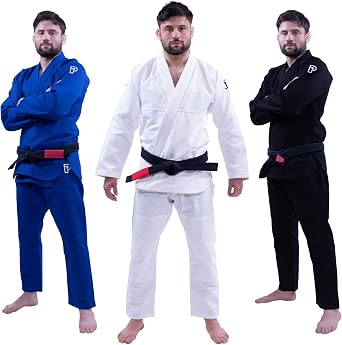 Progress Jiu Jitsu Academy Gi | Lightweight BJJ Gi with Free White Belt | Tear-Resistant Jiu Jitsu Kimono for Training & Competition | Men's & Women's Kimono White, A3L