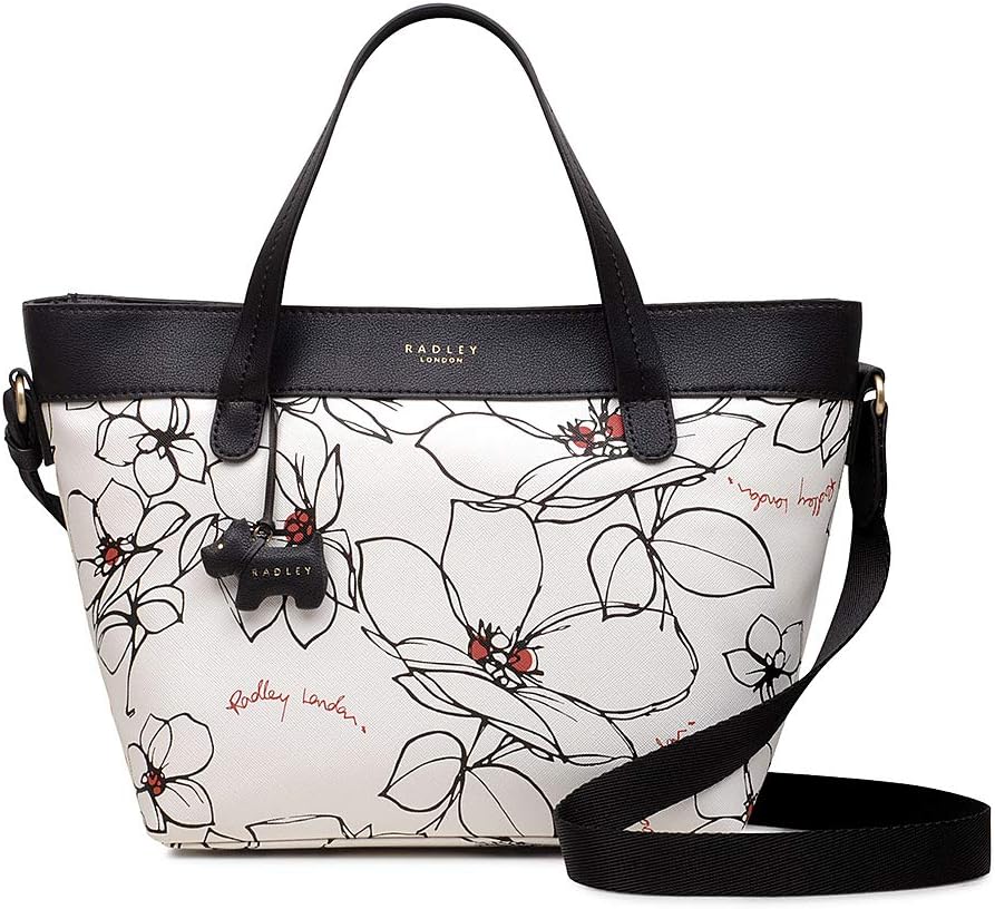Radley London Black & Chalk Linear Floral Tote