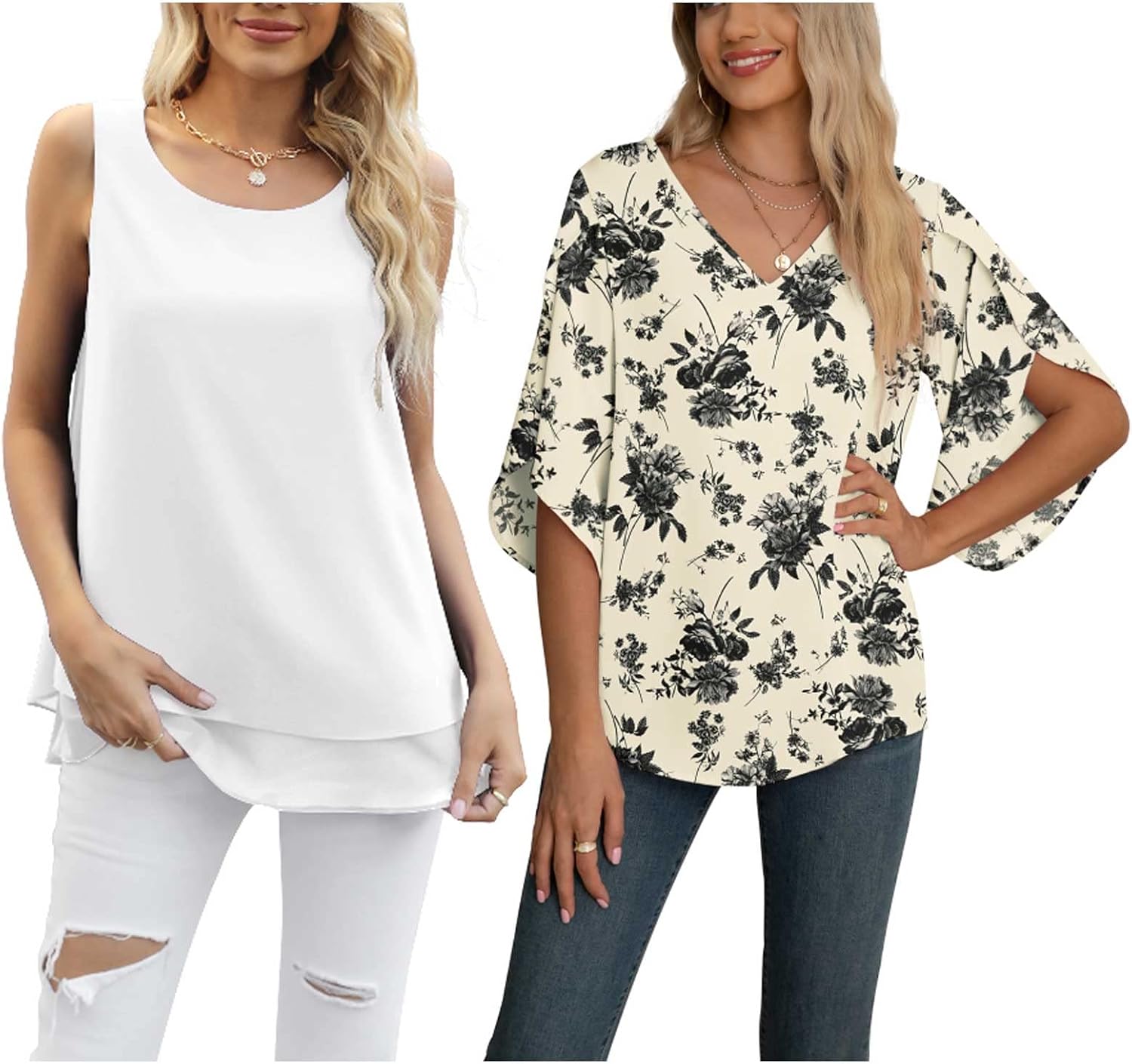 Rayon Tank Top Double Layer Designer Blouse