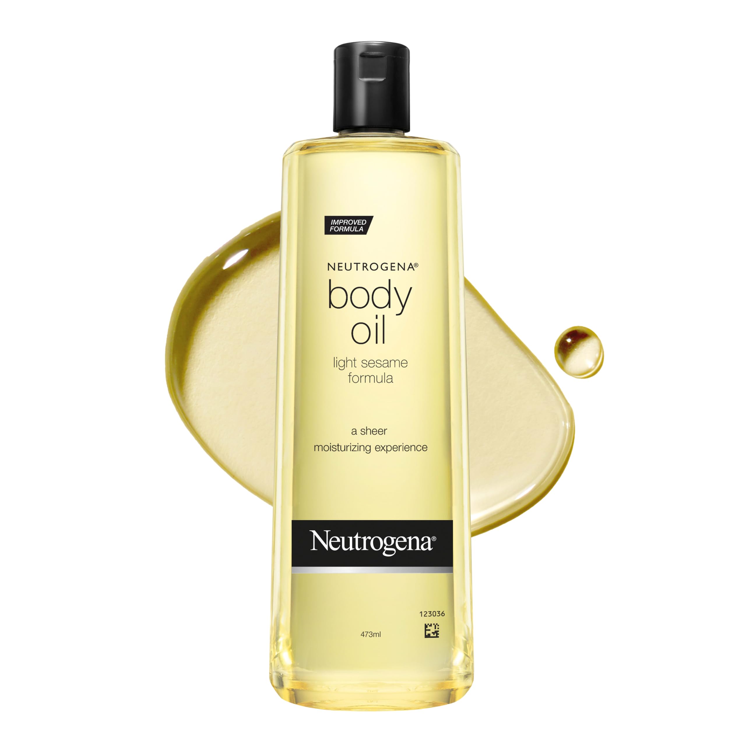 Neutrogena Lekki olejek do ciała do suchej skóry, czysty krem nawilżający z lekką formułą sezamową, 16 fl. oz. oz