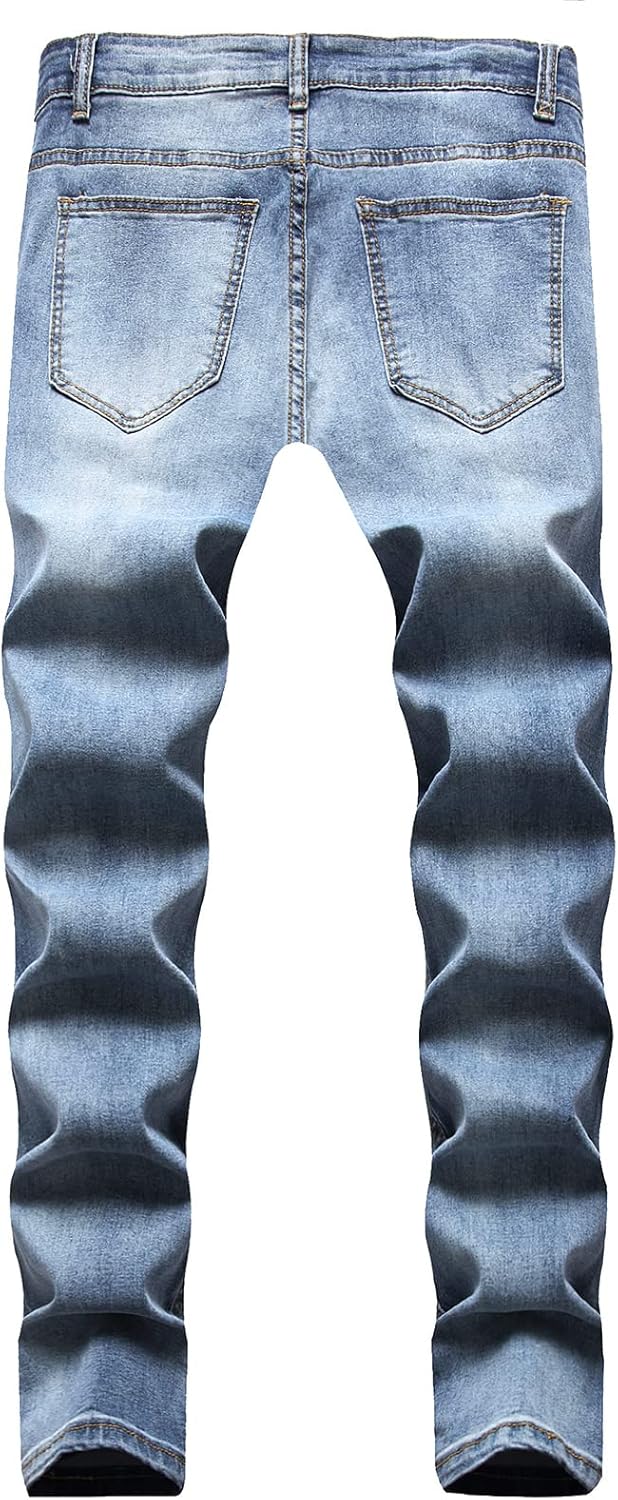 LONGBIDA Men's Slim Fit Ripped Stretch Skinny Jeans for Men, Distressed Tapered Leg Fashion Pants - Image 2