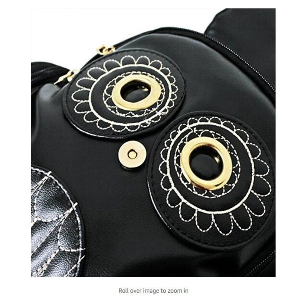 Bolso De Cuero De La PU De La Muchacha De La Mochila De La Forma del Búho De La Historieta De La Manera Mini