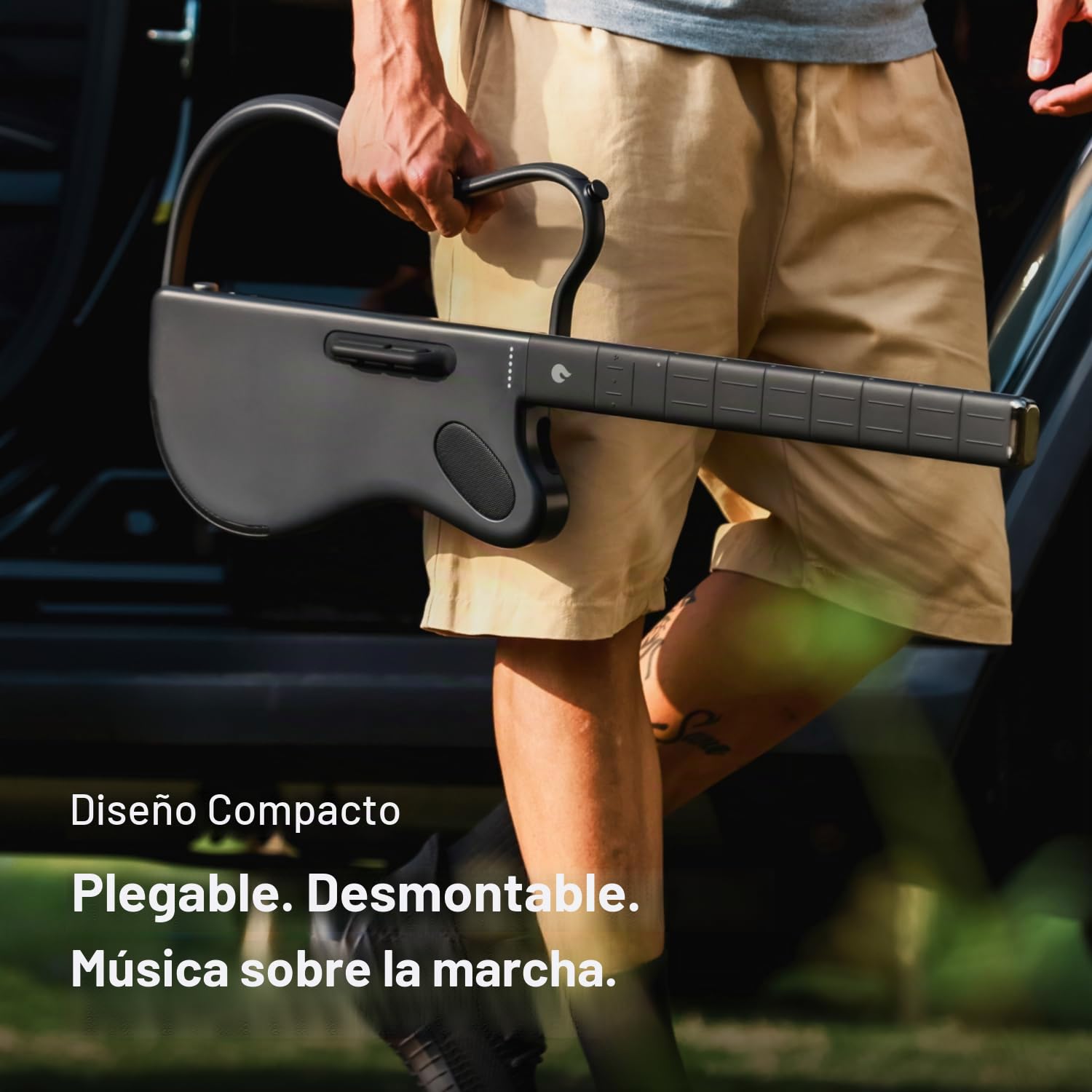 LAVA GENIE Guitarra inteligente sin cuerdas, sin cuerdas, cientos de preajustes de instrumentos, altavoz integrado, plegable, desmontable, negro, 30.5 pulgadas.