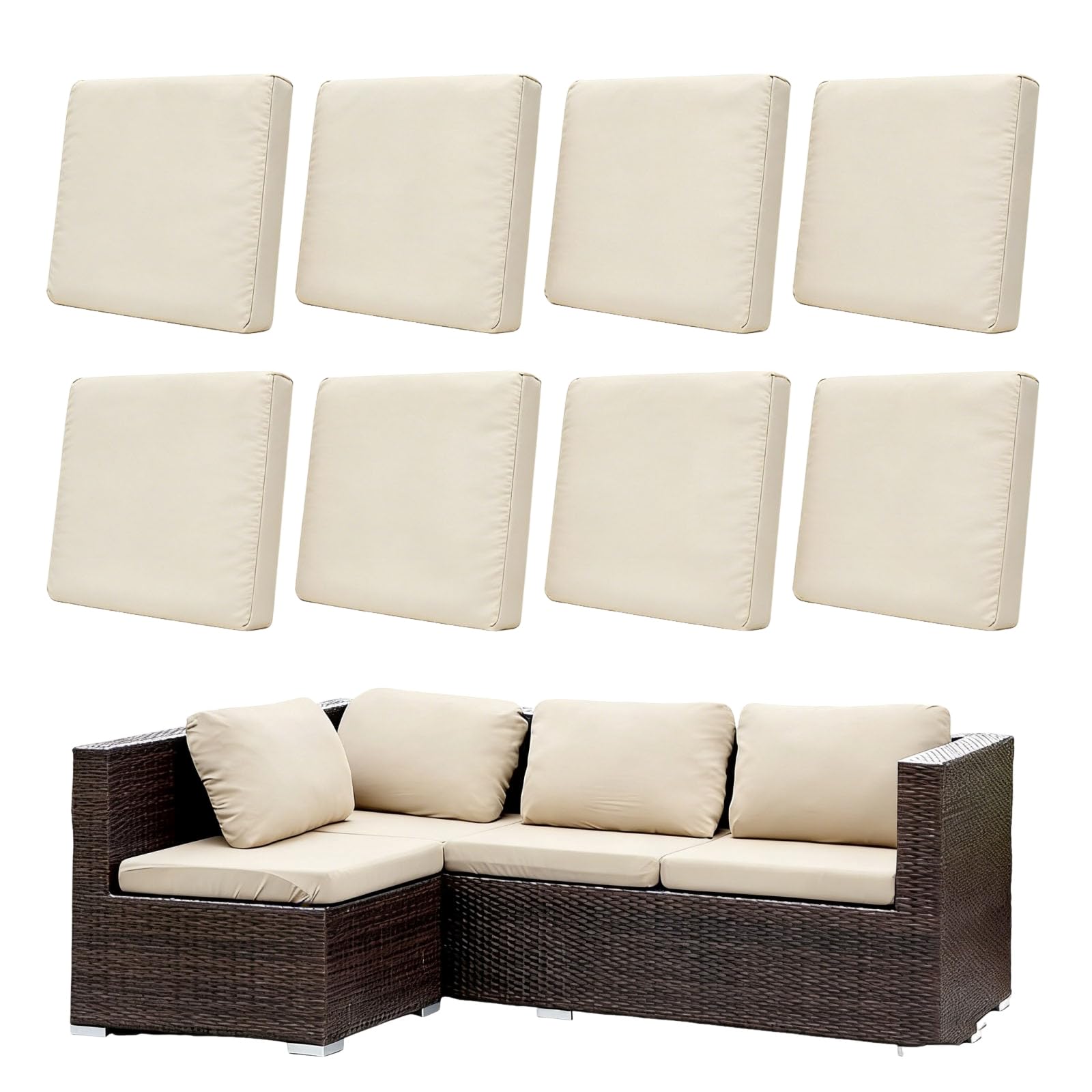 Housses de coussin de jardin Morbuy beige pour un salon de terrasse chaleureux