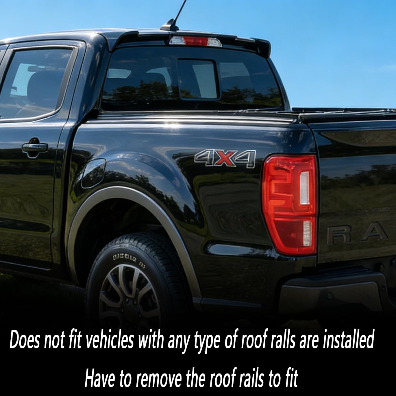 STSEV01 Rear Spoiler Cab Roof Wing Fit for Ford Ranger 2019-2023 Accessories Lariat/XL/XLT, ABS Gloss Black Add-on Top Lip Truck Cabs Exterior
