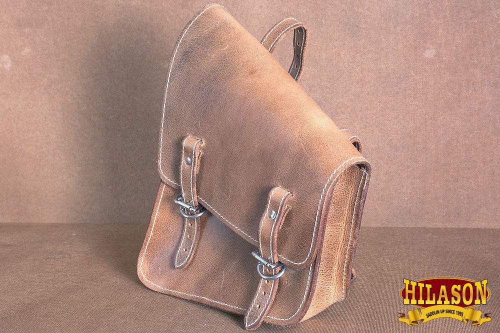 HILASON Motorcycle Bike Right Side Saddle Bag Leather Softail Rigid