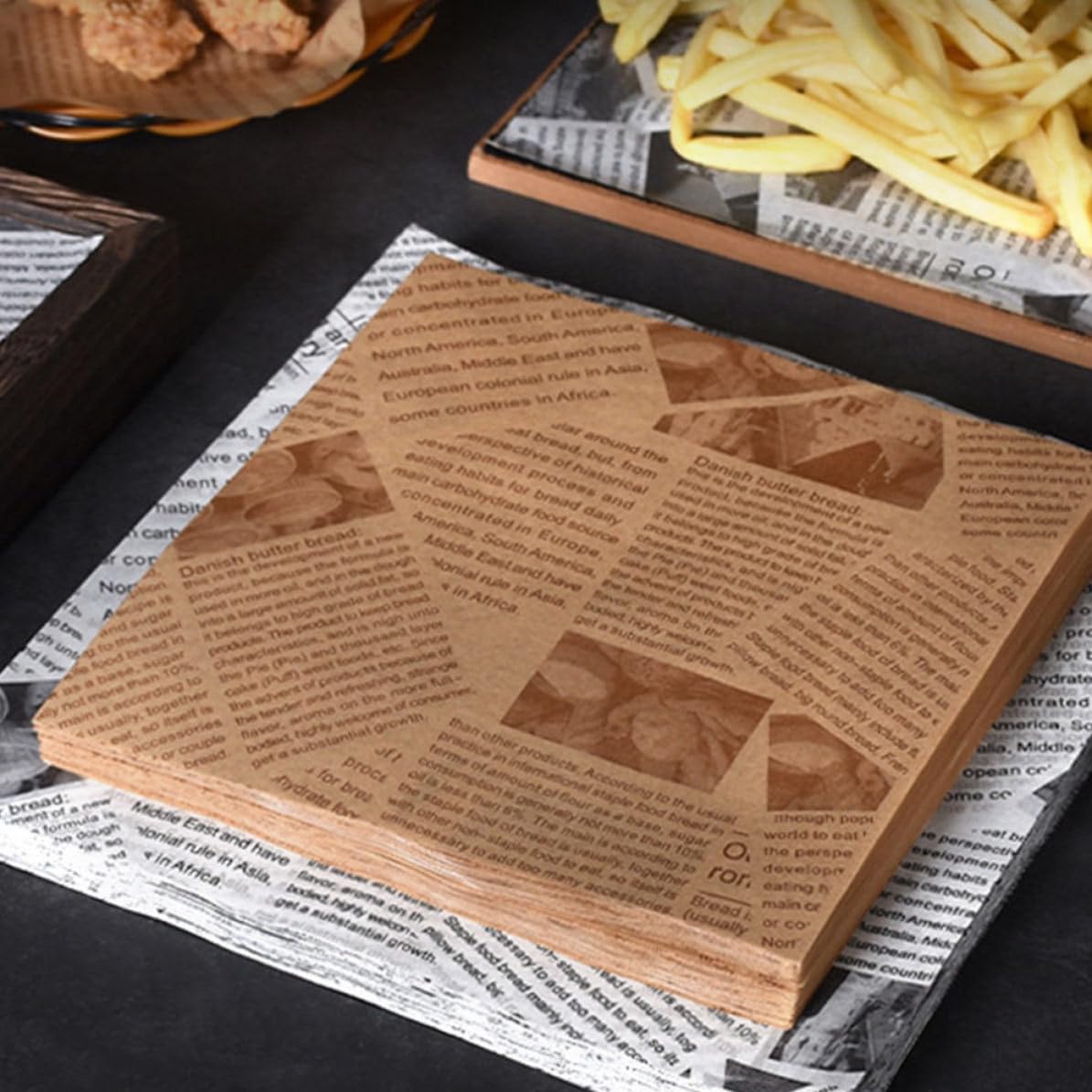 KICHOUSE 500 Piezas de Papel para Hornear Resistente al Aceite Absorción de Grasa y Material de Pulpa de Madera para Envolver Snacks y Sandwiches Hogar