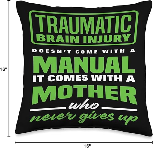 Miniatura 4 de Traumatic Brain Injury Awareness Apparel Gifts Mother of A Fighter Warrior - Almohada para concientización sobre lesiones cerebrales traumáticas, 16
