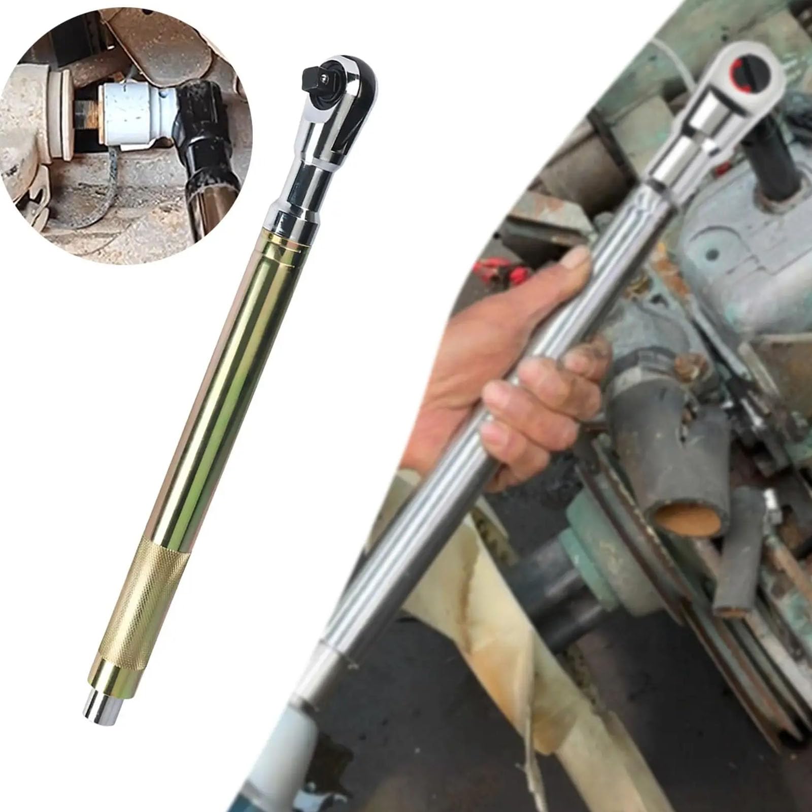 Ensemble d'outils à main ergonomiques à cliquet rotatifs pour l'entretien du véhicule avec tige étendue et poignée automobile confortable