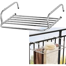 Laundry Drying Rack Multifunctional Adjustable Clothes Drying Racks Stainless Steel Laundry Rack Space Saving for Indoor and Outdoor - Balcony Windowsill Railings Size 40cm