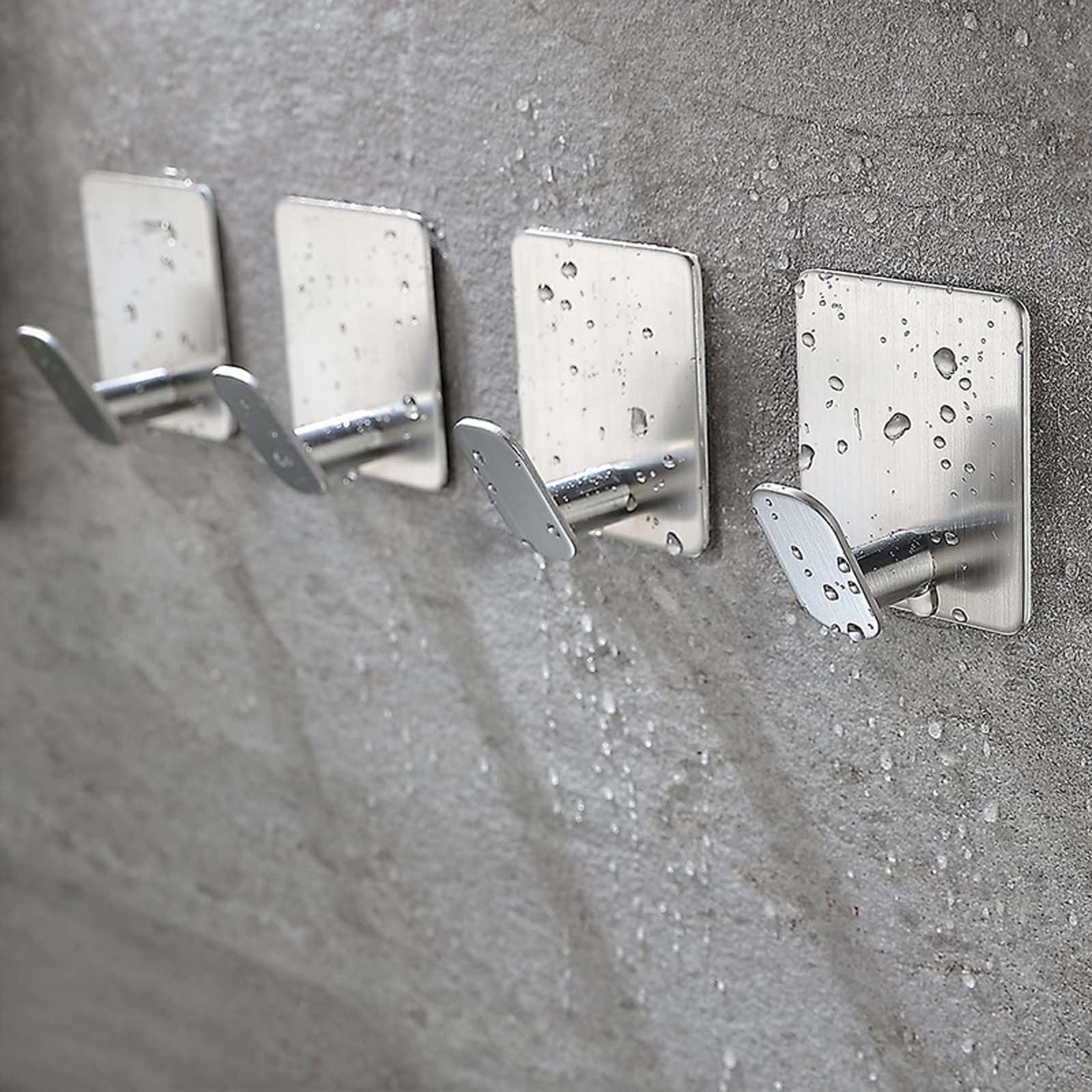 Gancio Adesivo Bagno Menz Portasciugamani Senza Foratura, Colore Nero, Set Di 4 Ganci Adesivi, In Acciaio Inox Con Cuscinetti Adesivi Impermeabili, Gancio Autoadesivo Per Bagno, Cucina, Bagno Gancio Bagno Bianco