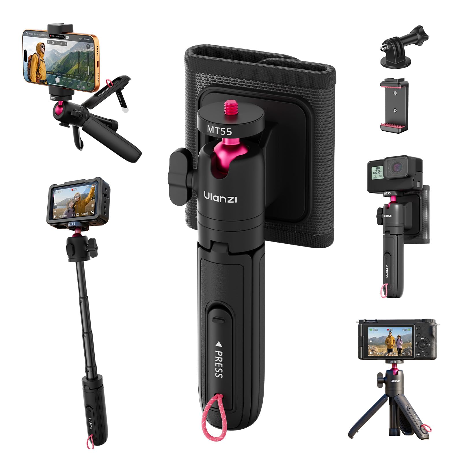 ULANZI MT55 SnapGo Mini Tripod and Selfie Stick