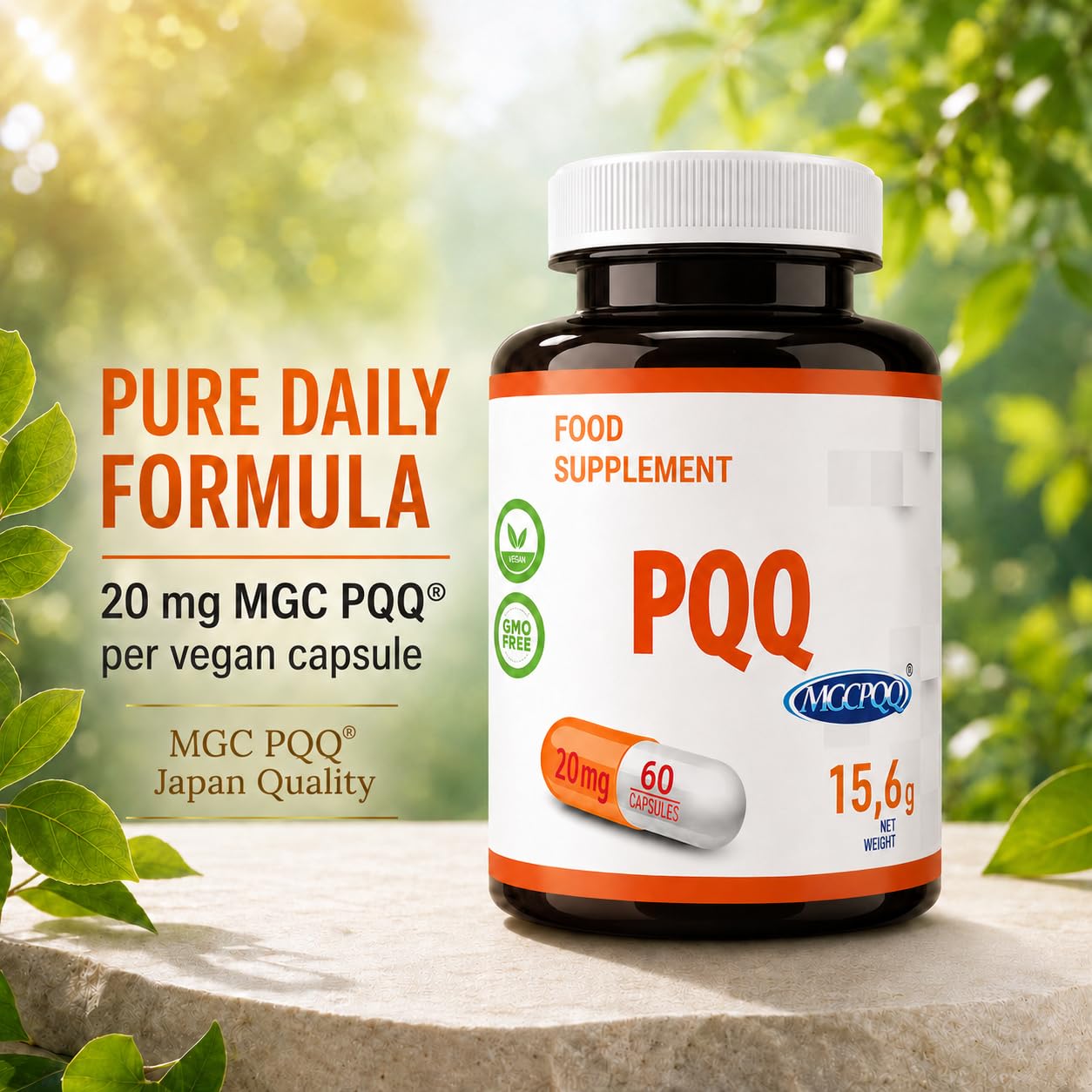 Hepatica PQQ | 20 mg (MGCPQQ®) | 30 Capsule Vegane | Scorta 1 Mese | GMP & Testato da Laboratorio Indipendente