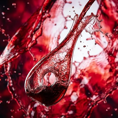 Miniatura 5 de QWORK Decantador de vino de vidrio de cristal de alta calidad sin plomo de 1 litro para vinos tintos fragantes, airea y distribuye aroma, sedimentos