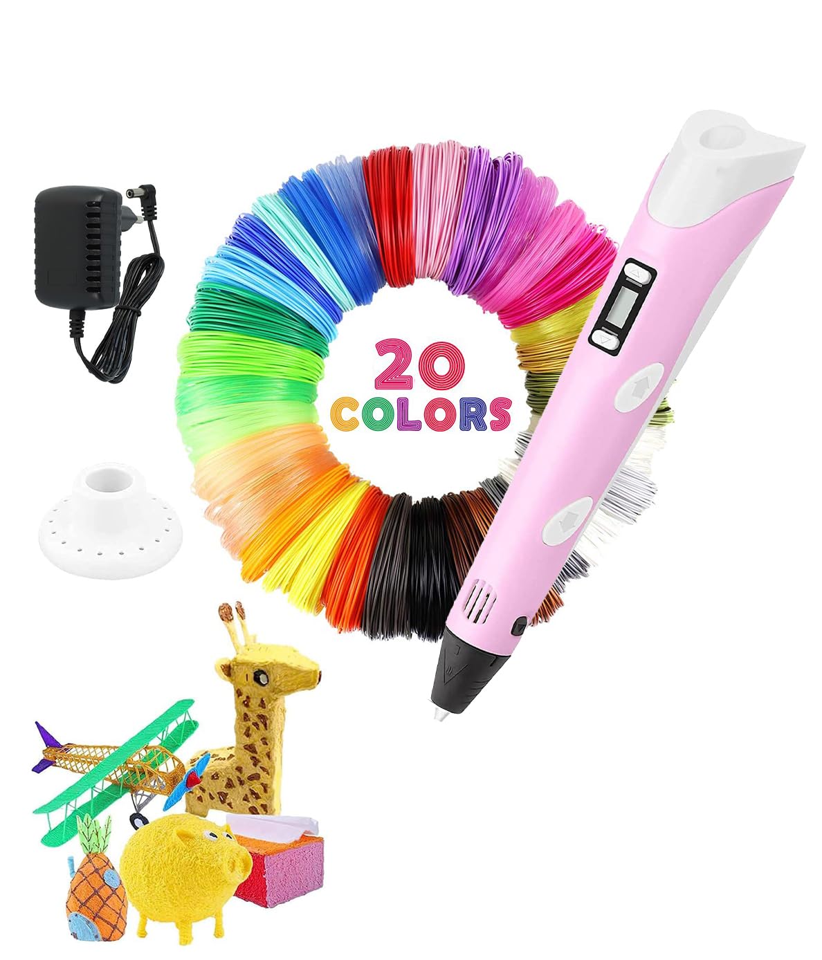 Magicwand 3D Pen with LCD Display【10 Metres Each 20 Filaments & 3 Metres Each 3 Filaments Extra 】【with Adaptor】【Pack of 1】-picture-30