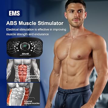 Ab Stimulator Muscle Toner,Abs Muscle Stimulator Abdominal Toning Fitness Belt for Men and Women Black