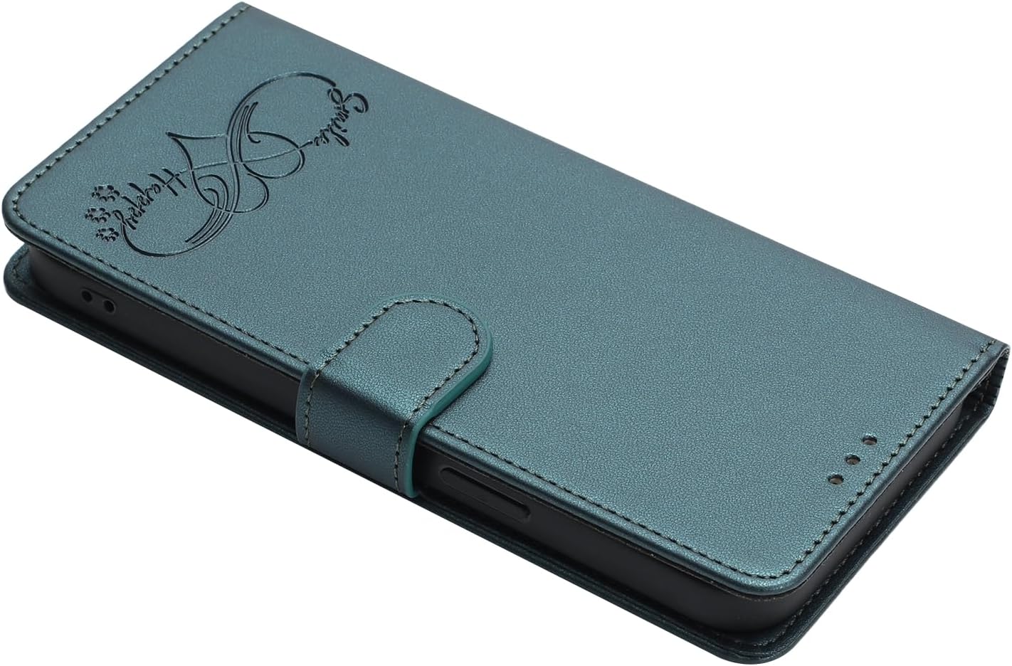 Compatible with Natural AI Phone Flip-Kickstand-Magnetic Card Slot Lanyard Protective Case Green