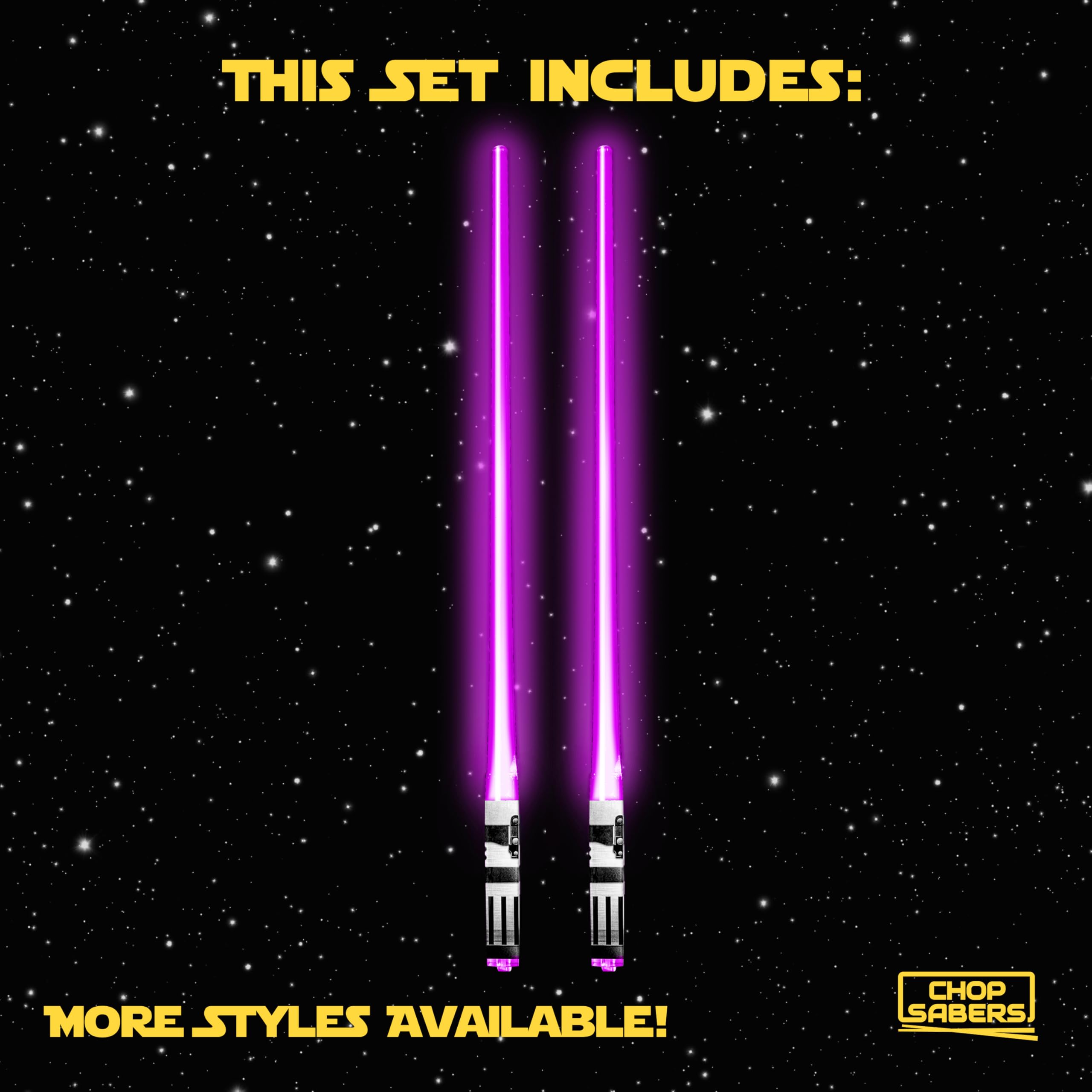 Chop Sabers Light Up Lightsaber Chopsticks, 1 Pair, Purple: 1 pairs Purple