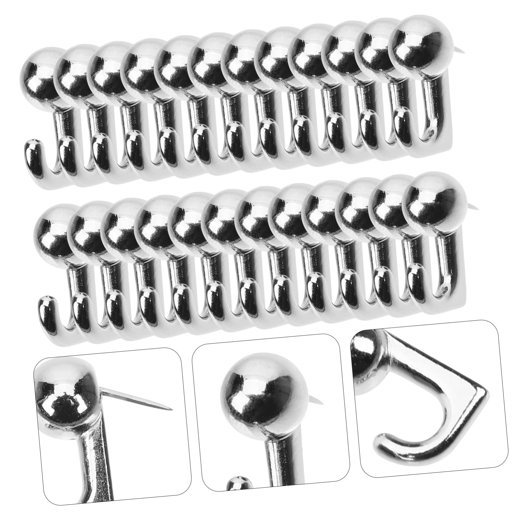 OSALADI 60piezas Gancho De Pared Para Colgar Cuadros Ganchos Metálicos Resistentes Para Fotografía y Decoración Fácil Instalación Sin Herramientas Para Hogar y Oficina