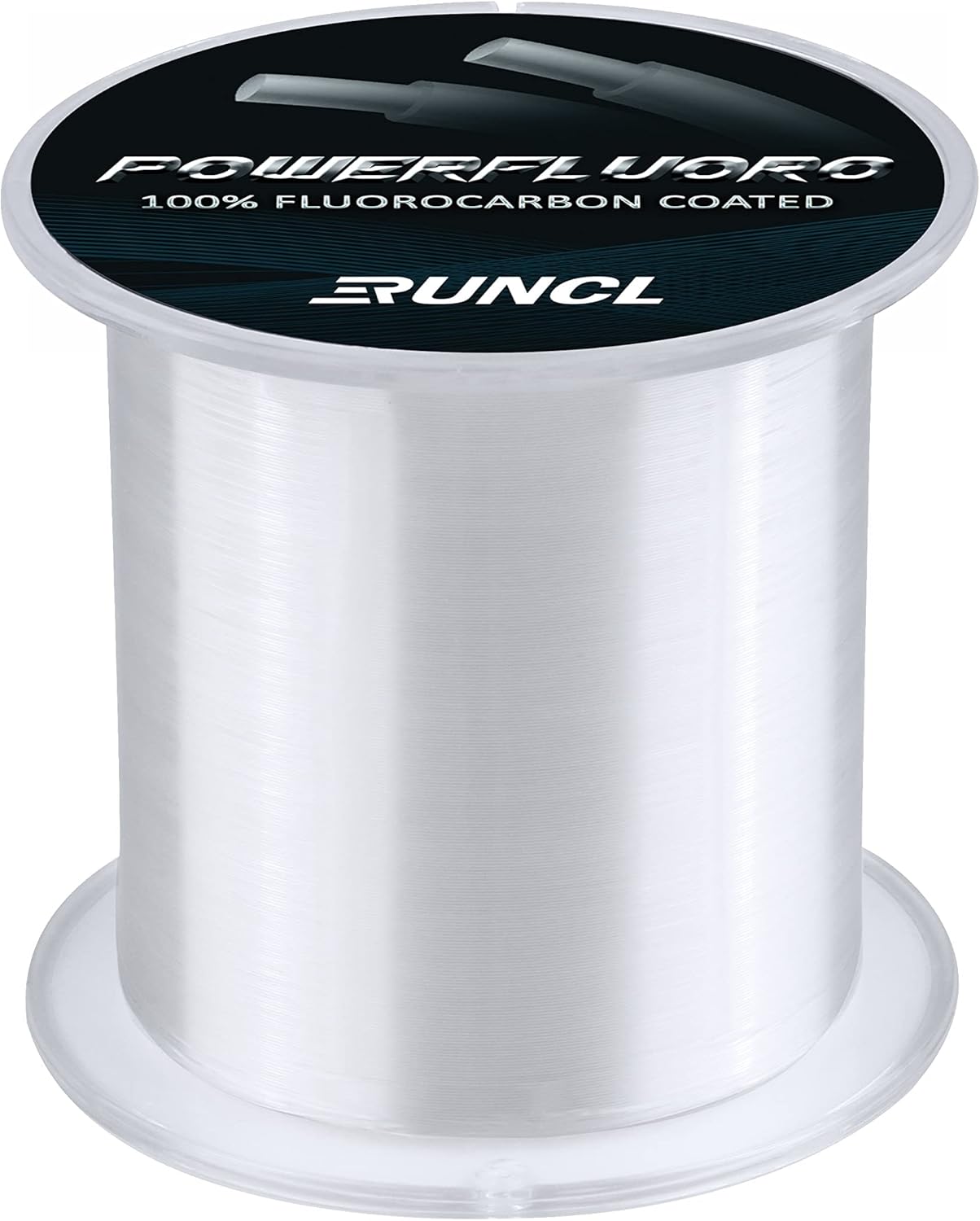 RUNCL Fluorocarbon Fishing Line, PowerFluoro Clear Ice Fishing Leader Line - Virtually Invisible, Faster Sinking, Extra Sensitivity, 300/500/1000yds, 5-32lb Break Strength, Fishing Gifts