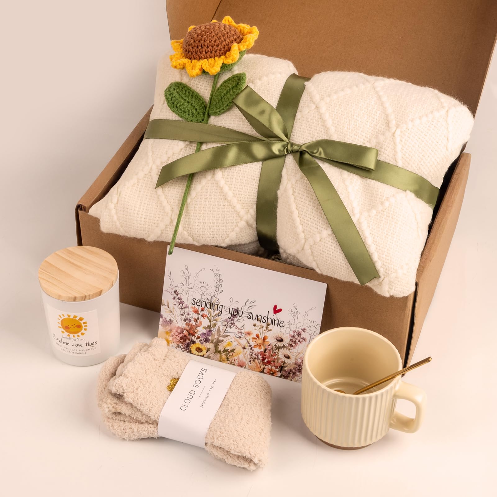 Anforsun Cestas de regalo únicas para mujeres con diseño de girasol, diseño de girasol, diseño de girasol, ideal para regalar a tu mejor amiga 3