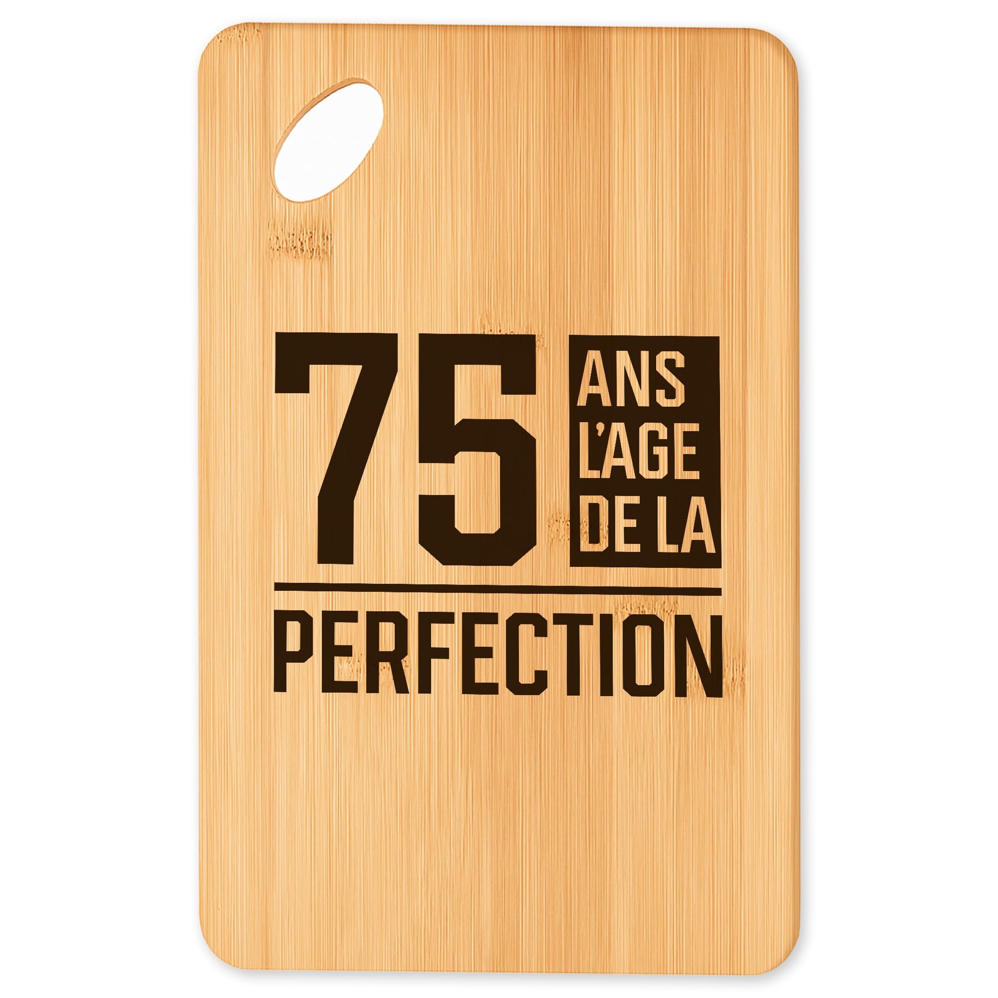 Planche à découper 75 ans et plateau apéro en bambou durable