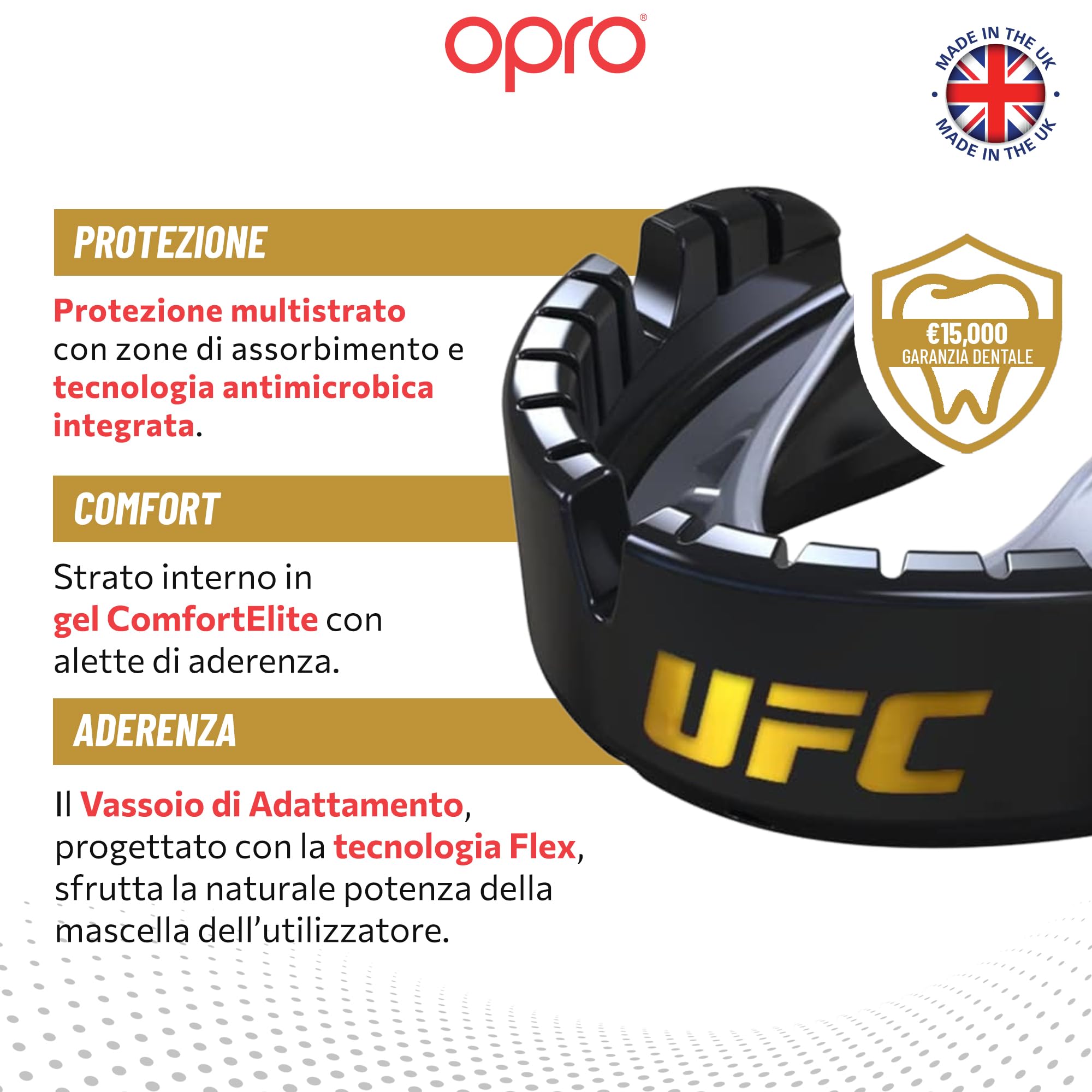 OPRO Paradenti per Apparecchi Ortodontici – Livello Oro – Paradenti per Boxe, MMA, Rugby, Hockey – Protezione Dentale Adulti (Età 10+) – Aderenza Ottimale – Facile da Modellare – Con Garanzia Dentale - 4