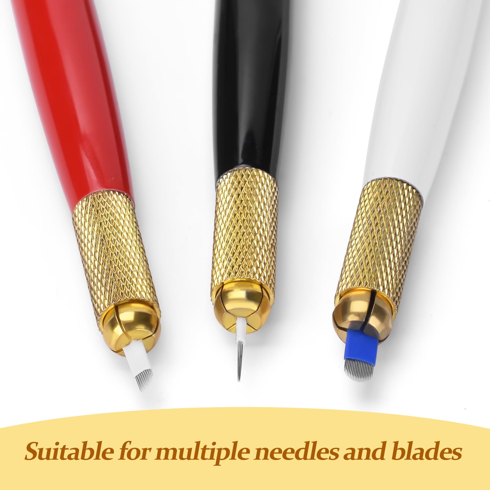 ATOMUS Flower Microblading Pen Kit Red Tattoo Eyebrow Manual Pen 1set Mark Pen 10pcs 18U/9PIN/3RL Eyebrow Microblades 10pcs Pigment Holder with Sponge - Image 4