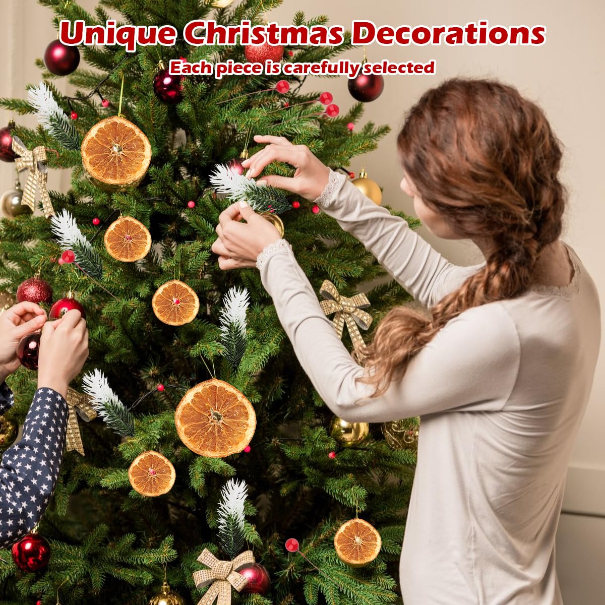 232 Pezzi Corona di Natale Accessori, Decorative Natalizie Pigne, Arancia Essiccata, Cannella Stecche, Anice Stellato, Ramo di Pino, Bacche, Decorazioni per Ghirlanda Fai Da Te Albero di Natale