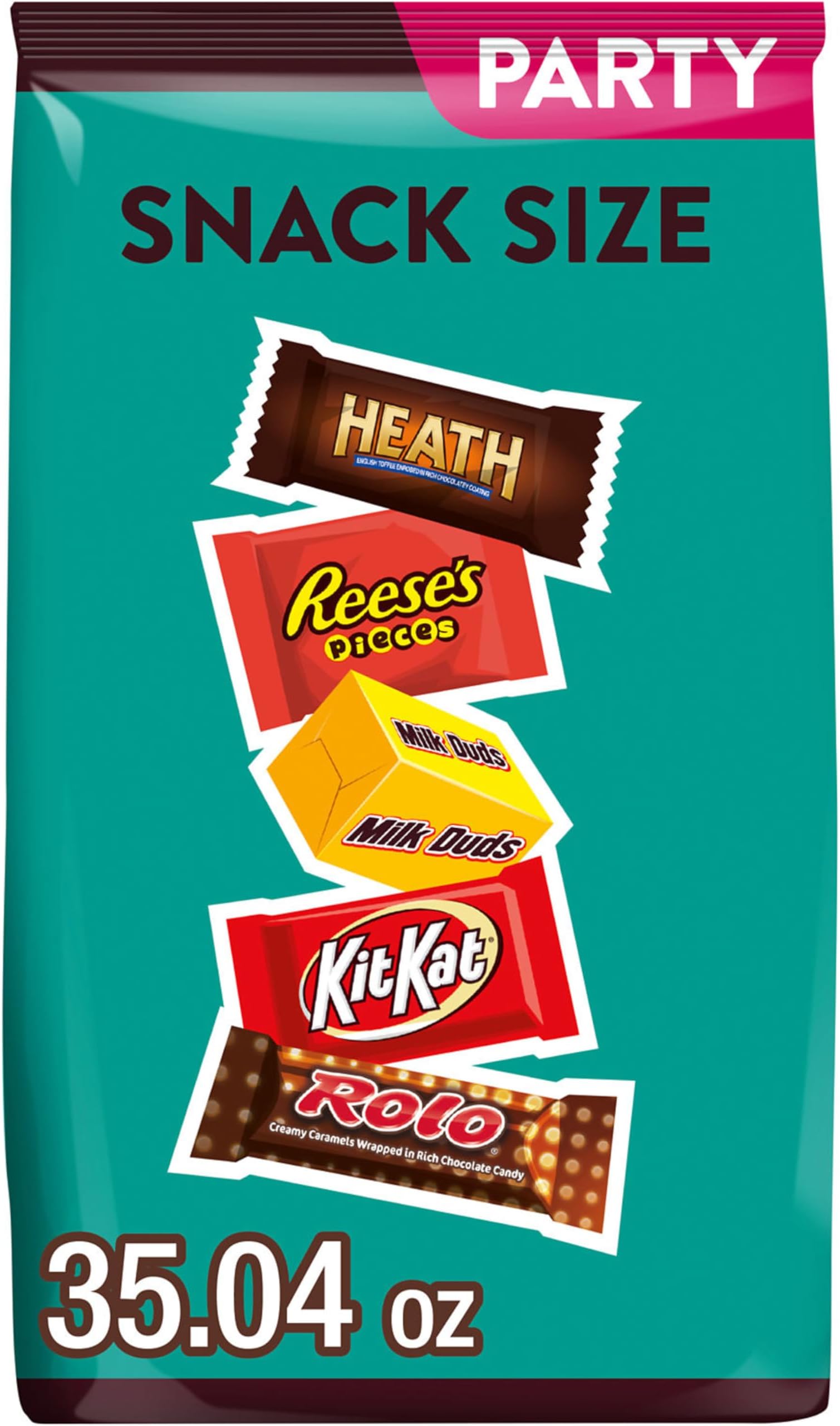 Hershey Assorted Flavored Snack Size, Candy Party Pack, 35.04 oz