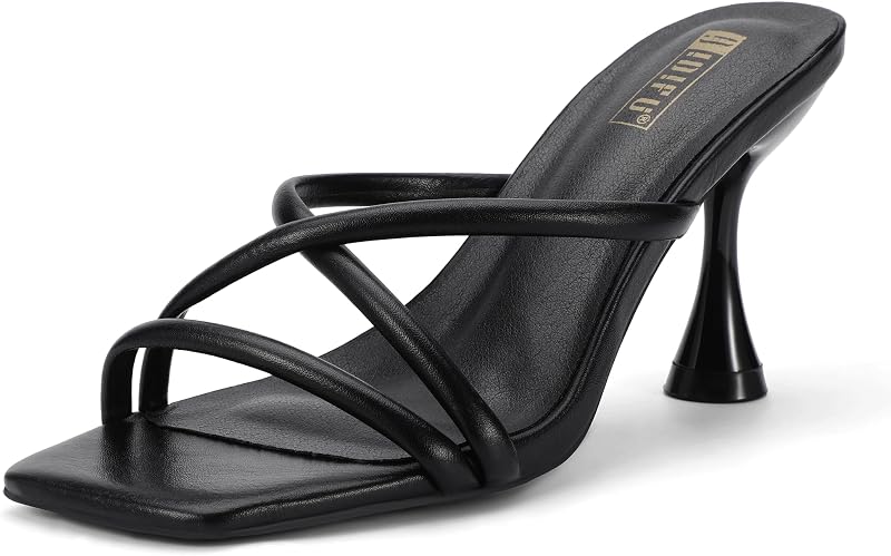 Women's Kitten Heels Square Open Toe Sandals