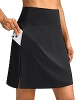 SANTINY Women's 18" High Waist Golf Skort with 3 Pockets - Athletic Tennis Skirt for Summer Travel & Casual Wear