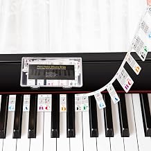 Removable Piano Keyboard Note Labels Piano Keyboard Stickers for Beginner Silicone Piano Notes Guide for Learning, 88-Key Full Size, No Need Stickers, Reusable and with Box Colorful