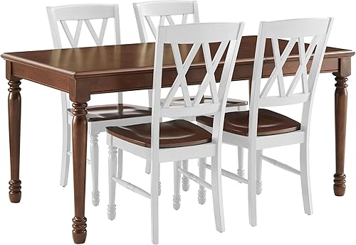 Miniatura 16 de Crosley Furniture Shelby - Juego de mesa de comedor tradicional de 7 piezas para 6, mesas de comedor con sillas de cocina, color blanco envejecido