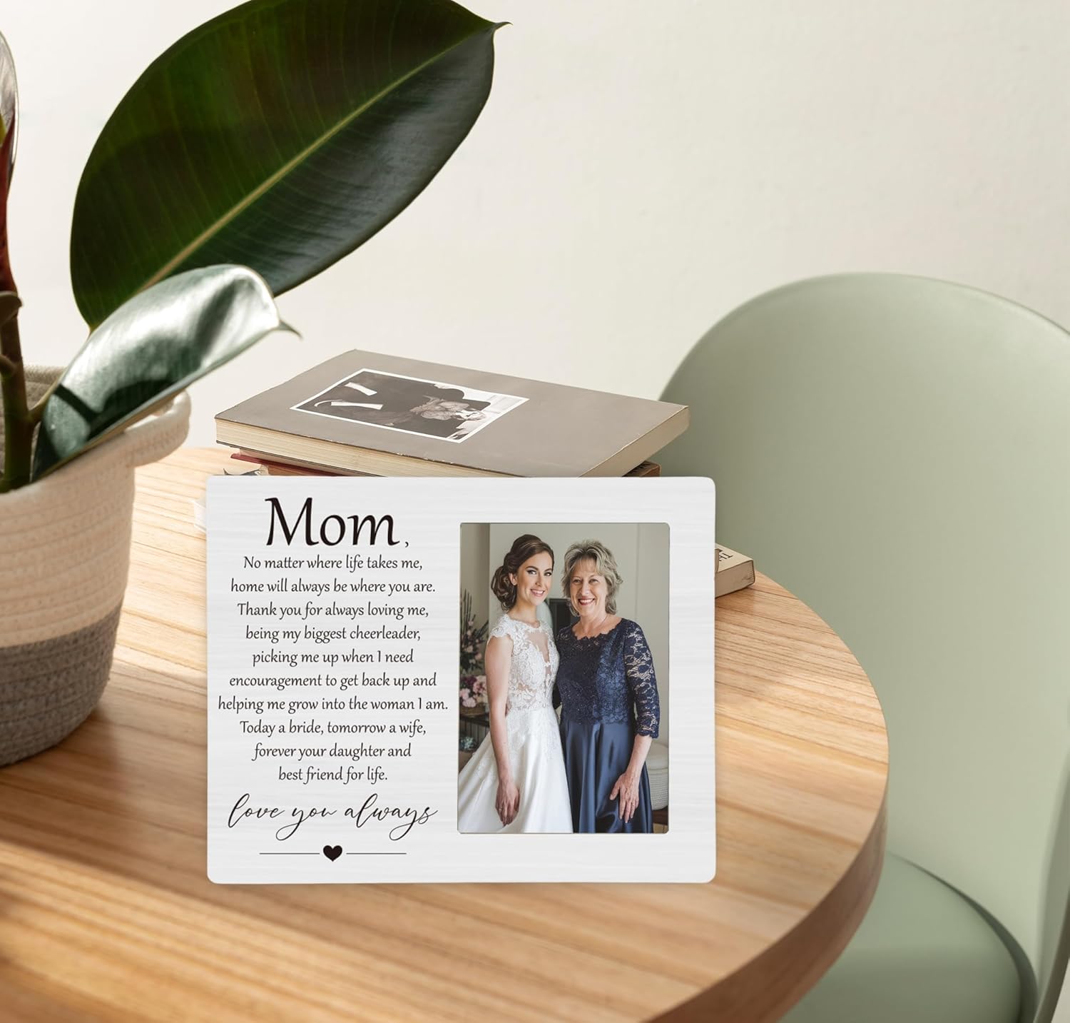 Mom Love You Forever Wedding Picture Frame, Mother of the Bride Photo Frame, 4x6 inch Photo - Image 5