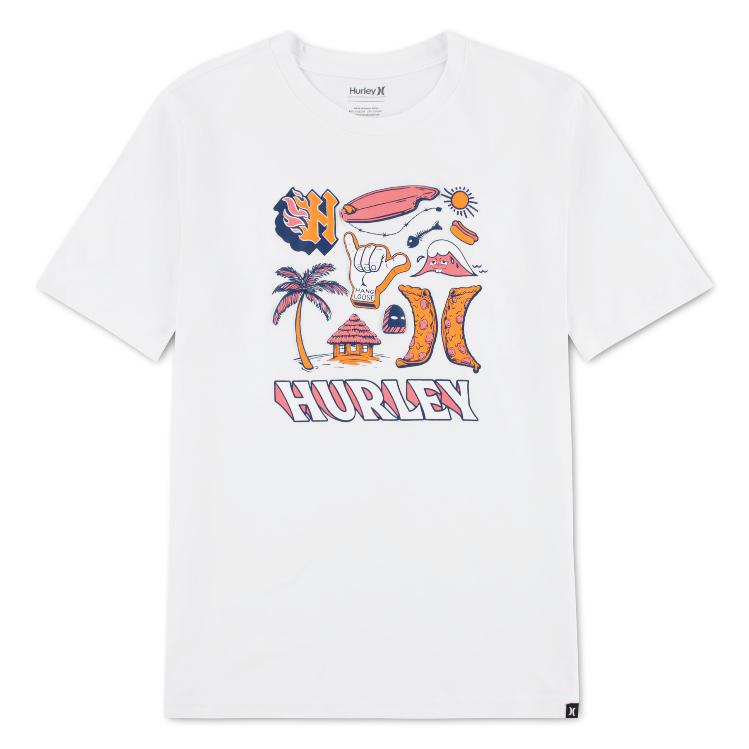 Hurley Boys Graphic T-Shirt Short Sleeve Boys White