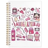 NATSUNO Sonographer Gifts Spiral Notebook Journal 5.5x8.3in, Ultrasound Tech Technologist Gifts Notebooks for Note Taking, Medical Nursing Journal, Pink Ultrasound Technician Hardcover Notebook